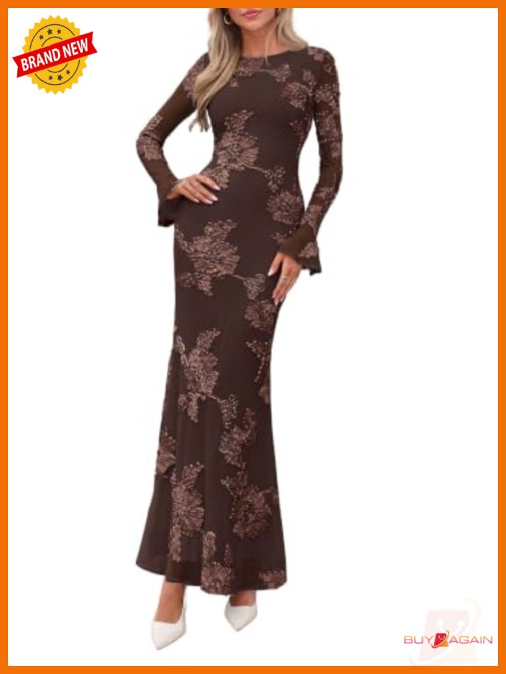 PRETTYGARDEN Women's Formal Floral Maxi Bodycon Wedding Guest Dress